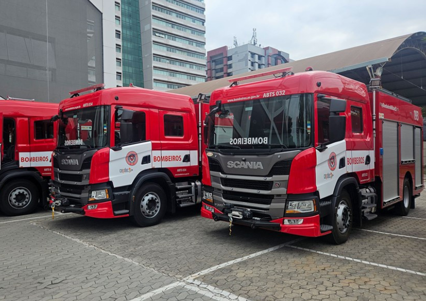 Corpo de Bombeiros do Espírito Santo recebe novos veículos de resgate e combate a incêndio em investimento de R$ 14,9 milhões